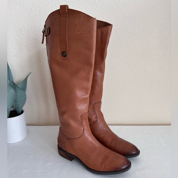 Sam Edelman Penny Whiskey Distressed Leather Knee
High Riding Boots Women's 6W - Picture 1 of 16